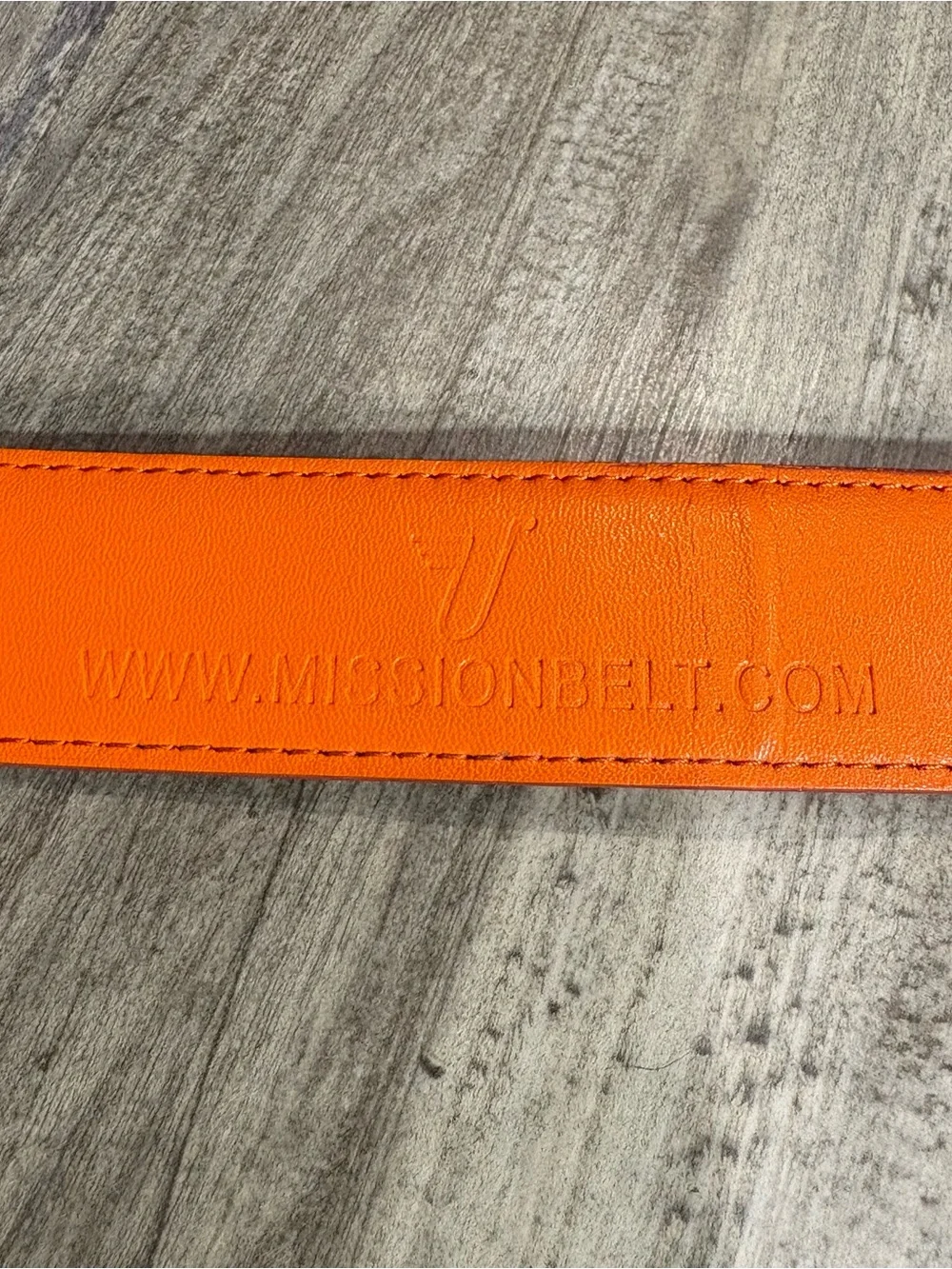 Mission Belt Men’s 36/38 Orange Leather With Fugitive 40MM Orange Buckle